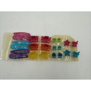Vtg Claw Hair Clips Colorful Plastic Alligator Clips 80's 90's Retro